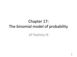 Chapter 17: The binomial model of probability