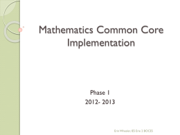 Mathematics Common Core Implementation