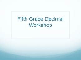 Fifth grade fraction decimal