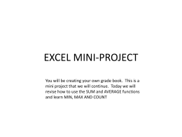 EXCEL MINI-PROJECT