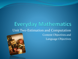 Unit_Two-Estimation_and_Computation Objectives
