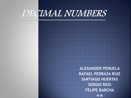 DECIMAL NUMBERS - Pedraza