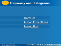 14-2 Frequency and Histograms