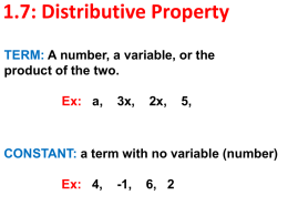 1_7 Distributive Property