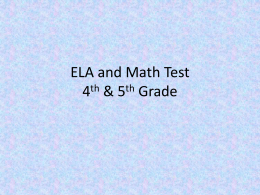 ELA and Math Test