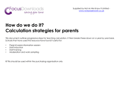 Calculation strategies for parents powerpoint version