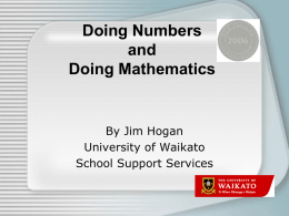 Doing Numbers and Doing Mathematics