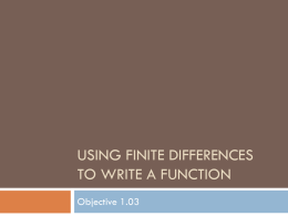 USING FINITE DIFFERENCES TO WRITE A FUNCTION