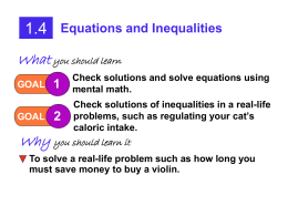 1.4: Equations and Inequalities