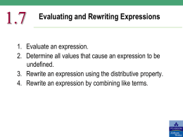 Evaluating and Rewriting Expressions