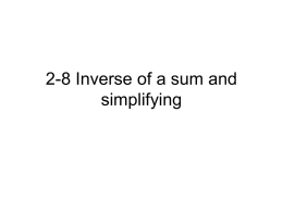 Inverse of a sum property