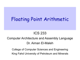 Floating Point - KFUPM Open Courseware :: Homepage