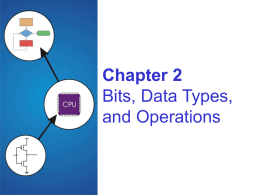 Bits, Data Types, and Operations