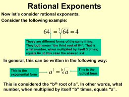 Negative & Rational Exponents