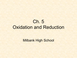 Ch. 5 Oxidation and Reduction