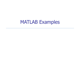 MATLAB Examples - Bilkent University