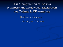 The Computation of Kostka Numbers and Littlewood
