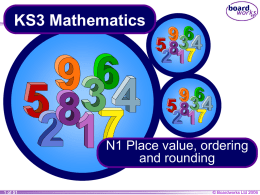 N1 Place value, ordering and rounding