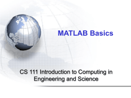 MATLAB BASICS - Bilkent University