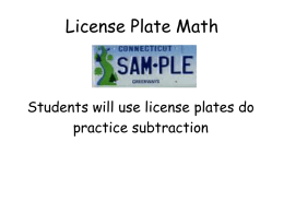 License Plate Math - Middletown High School
