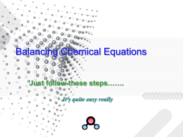 Balancing Chemical Equations - Chemistry Resources for IB
