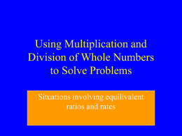 Using Multiplication and Division of Whole Numbers to