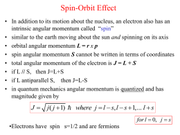 Spin-Orbit Effect - University of Manitoba