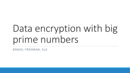 Data encryption with big prime numbers