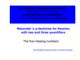 Diapositive 1 - Institute of Mathematics PAS
