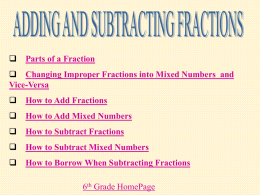 Adding and Subtracting Fractions REview. ppt