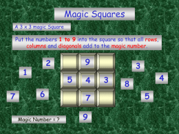 Magic Squares - Suffolk Maths