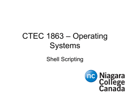 CTEC1863 – Shell Scripting