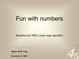 Fun with numbers