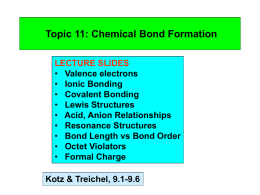 IX: Chemical Bond Formation