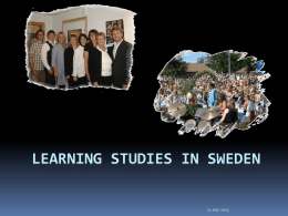 Learning Studies in Sweden