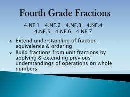 Fourth Grade Fractions