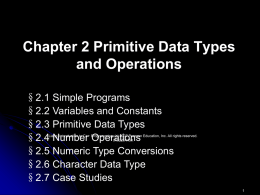 Chapter 2 Primitive Data Type and Operations