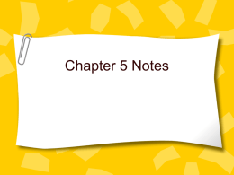 Chapter 5 Notes - Dripping Springs ISD