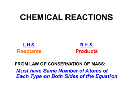 CHEMICAL REACTIONS - Georgia Institute of Technology