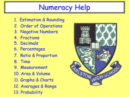 Numeracy Help - Earlston High School