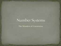 Number Systems - Monsignor Farrell High School