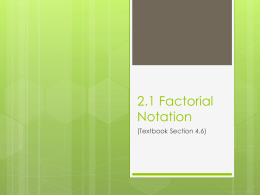 2.1 Factorial Notation - Halton Catholic District School Board