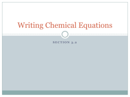 Writing Chemical Equations - Mrs. Procee's Online Classroom