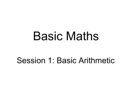 Basic Maths - London School of Hygiene & Tropical Medicine