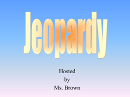 Jeopardy - King George County Schools