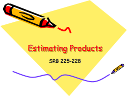 Estimating Products - Iroquois Central School District