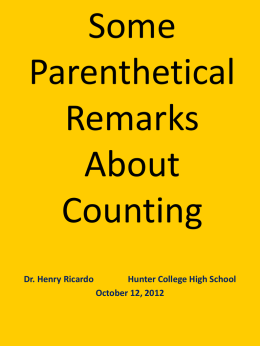 Some Parenthetical Remarks About Counting