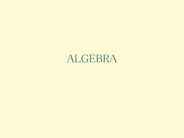 ALGEBRA - Math4cxc