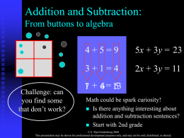 From Buttons to Algebra: Learning the Ideas and Language