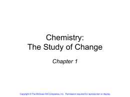 Chemistry: The Study of Change
